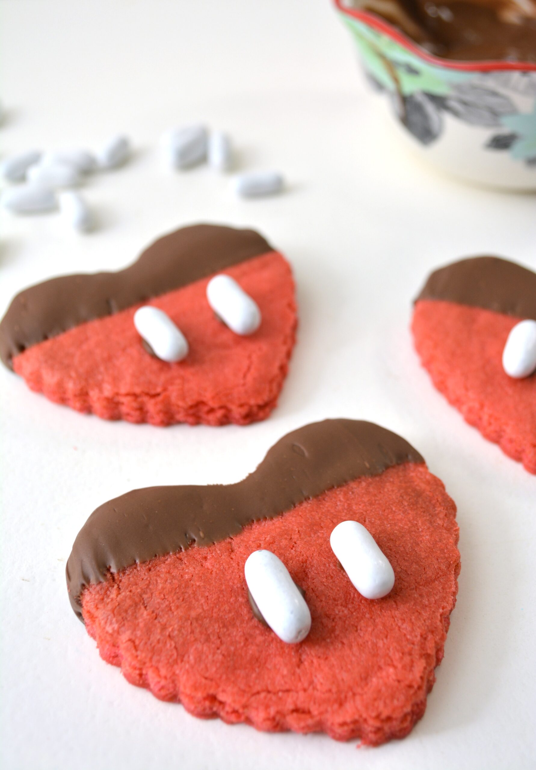 Mickey Inspired Chocolate Heart Sugar Cookies Recipe