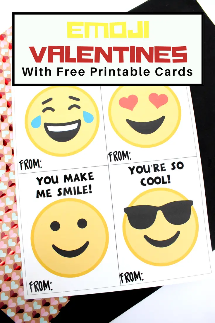 Free Printable Emoji Valentines Day Cards for School Parties