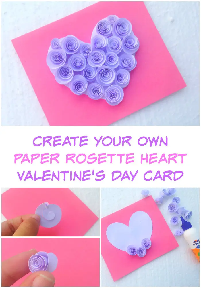 Create Your Own DIY Rosette Heart Valentine’s Day Card