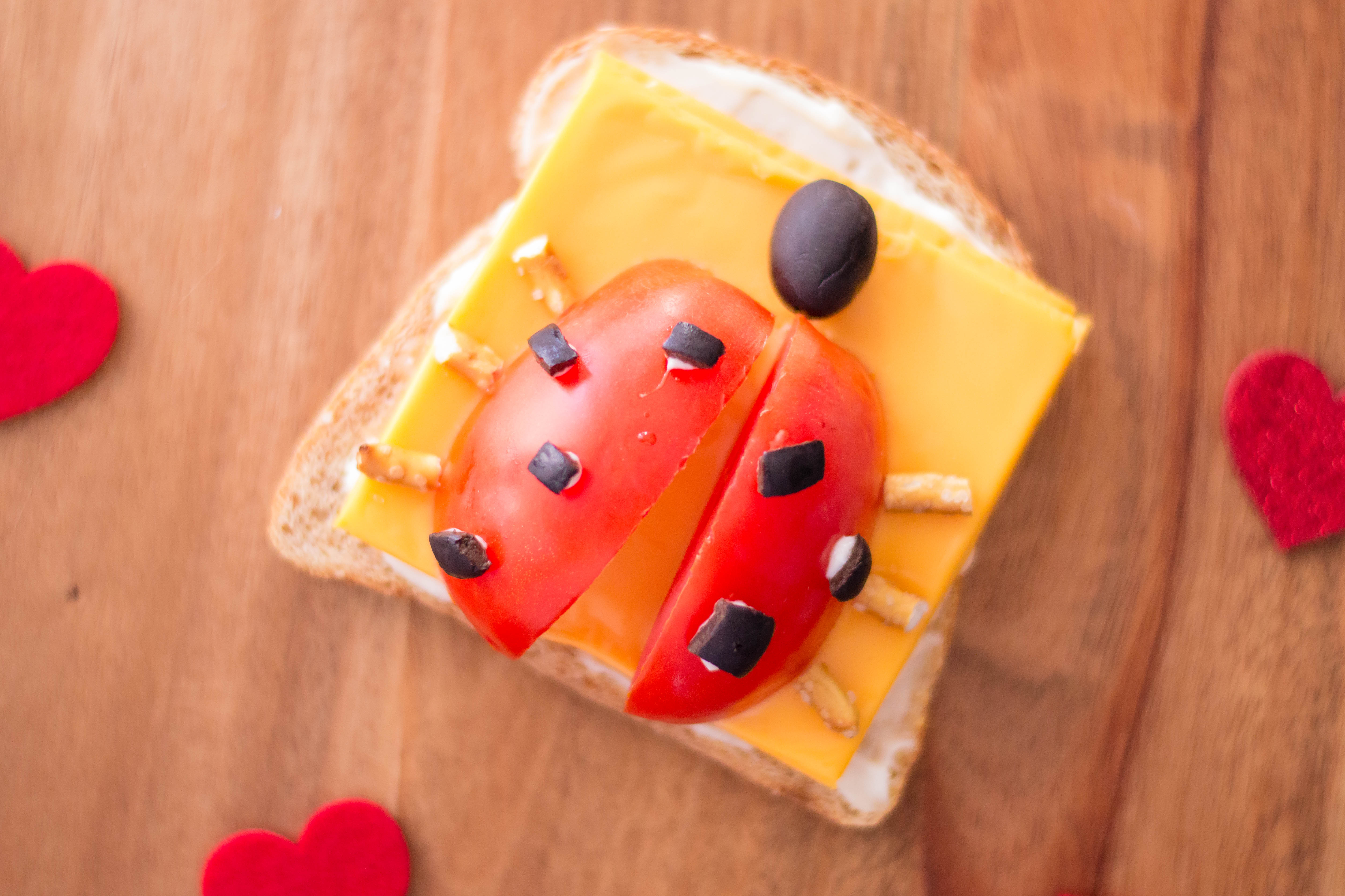 Easy and Fun Ladybug Open-Faced Sandwich Lunch Recipe