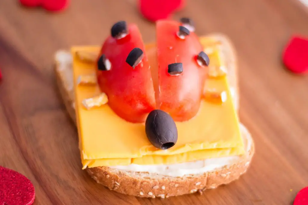 bug themed open-faced sandwich party