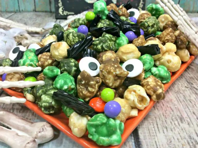 Zombie Halloween Popcorn and Candy Mix Recipe
