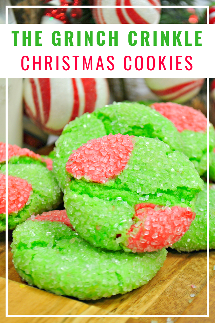 Grinch Themed Christmas Crinkle Cookies Recipe