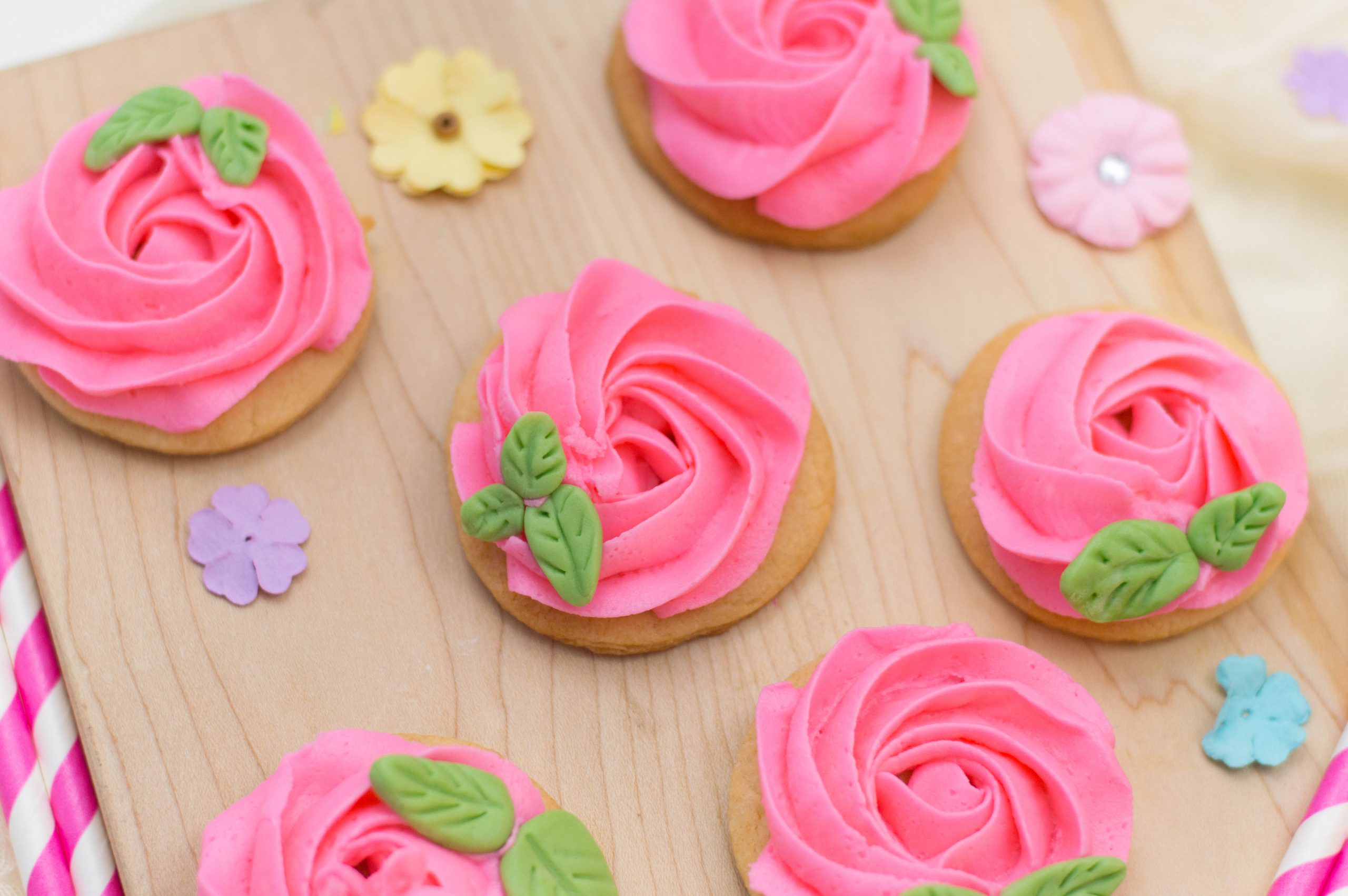 Pretty Pink and Sweet Flower Sugar Cookies Recipe
