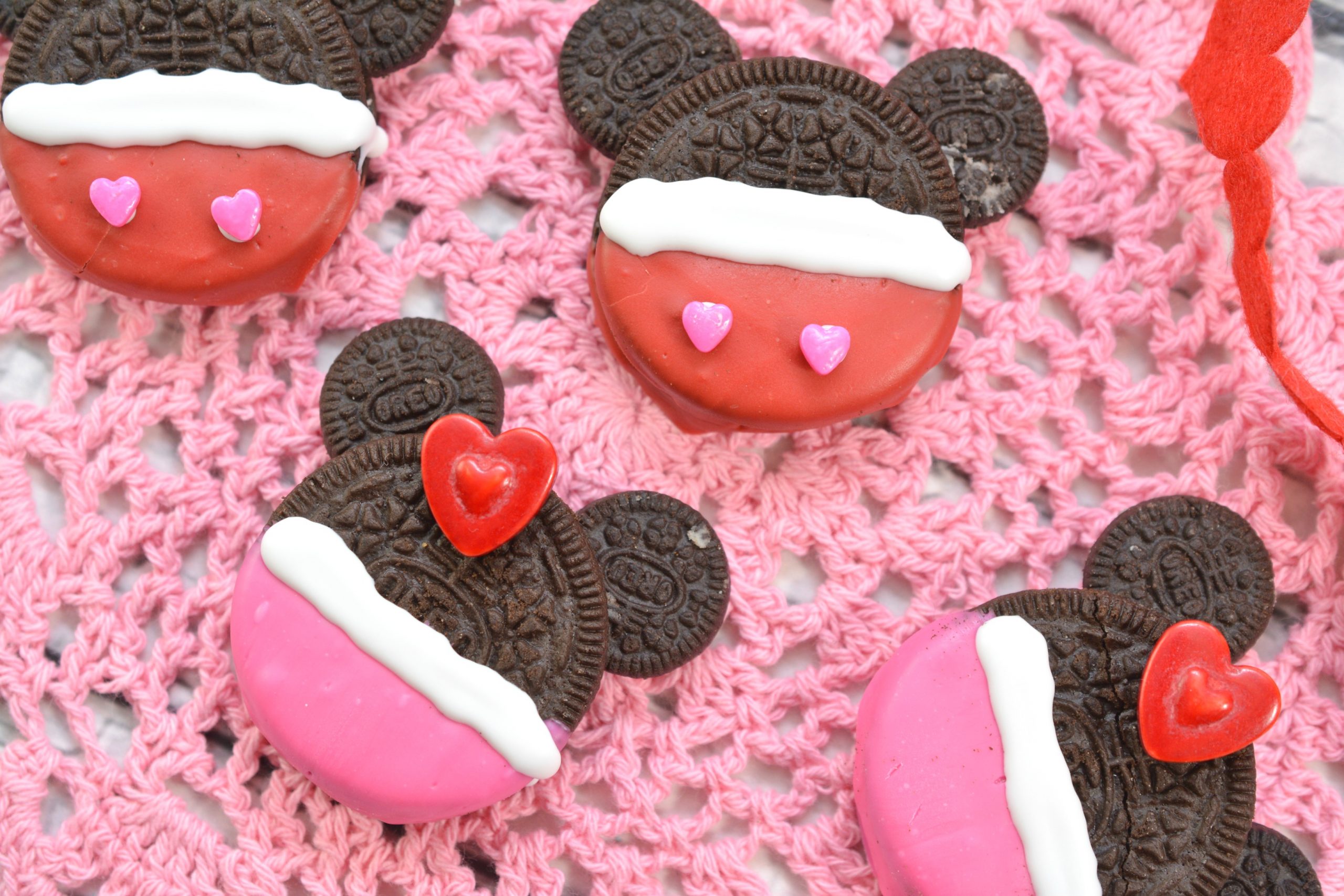 Mickey and Minnie Decorated OREO Cookie Recipe for Valentine’s Day
