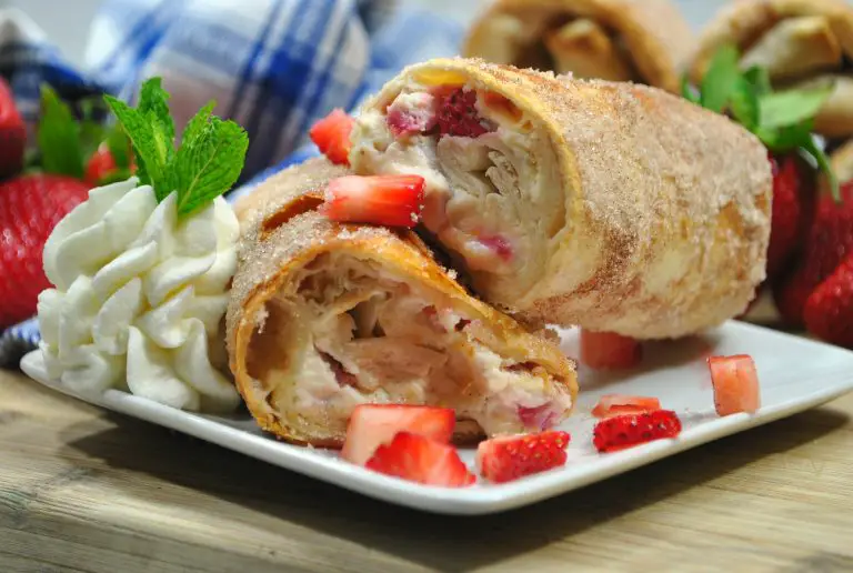 Air Fryer Recipe for Strawberry Cheesecake Chimichangas