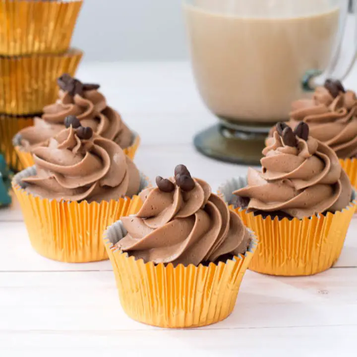Mocha Cupcakes with Coffee Beans