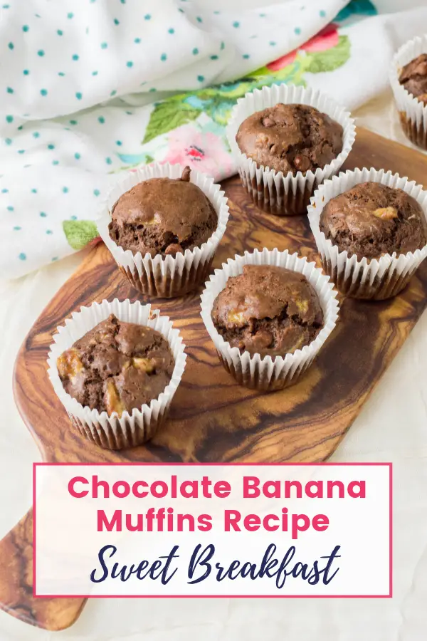 Chocolate Banana Muffins Recipe on Tray