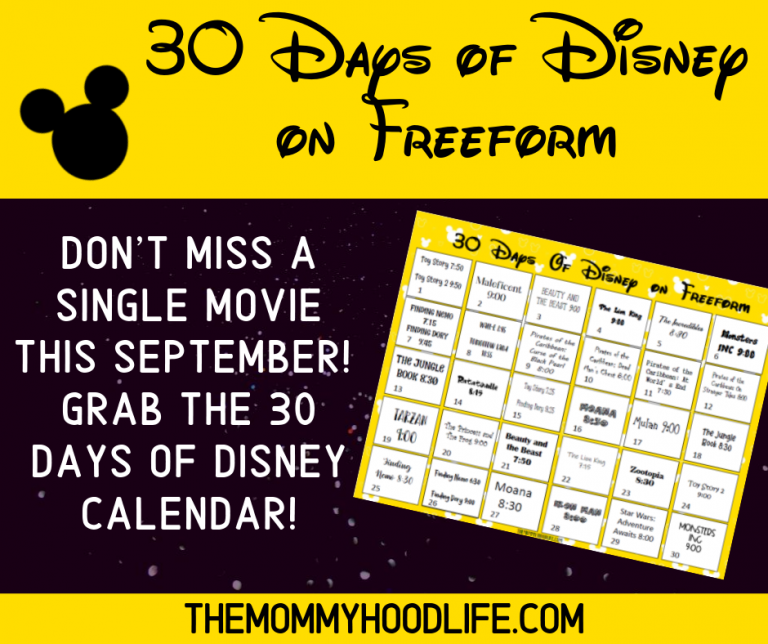 30 Days of Disney on Freeform Schedule with Printable Calendar