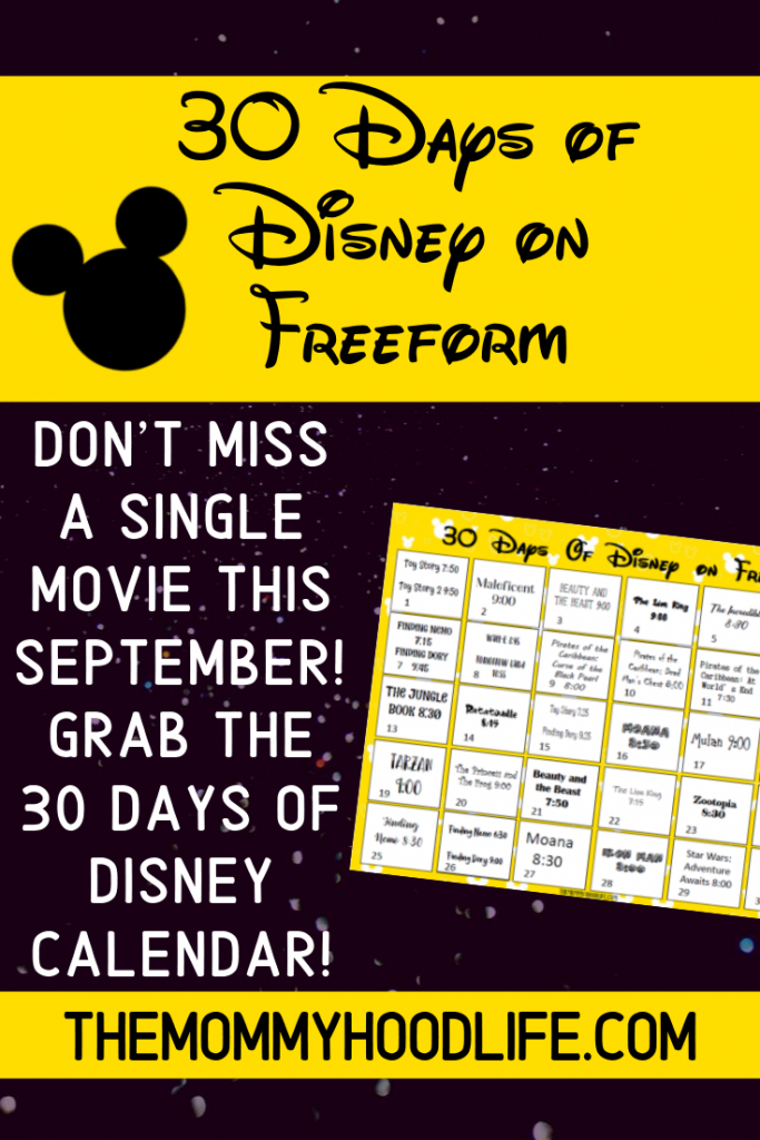 30 Days of Disney on Freeform Schedule with Printable Calendar