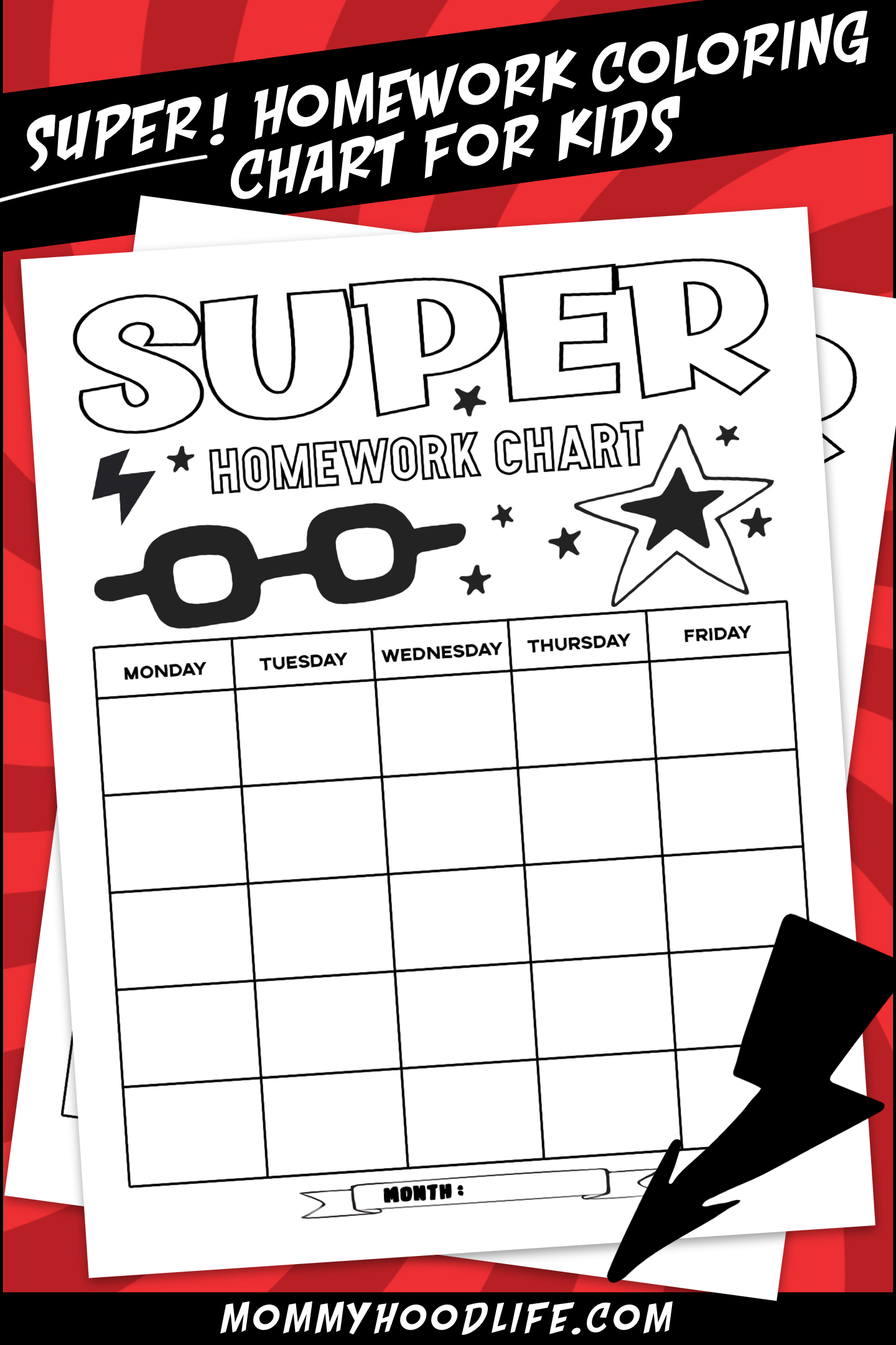 Homework Chart Free Printable