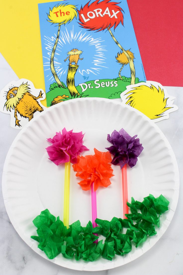 Dr Seuss The Lorax Truffula Trees Paper Plate Craft for Kids