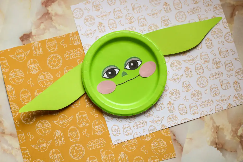 Baby Yoda Face Paper Plate Craft Idea for Kids with Template