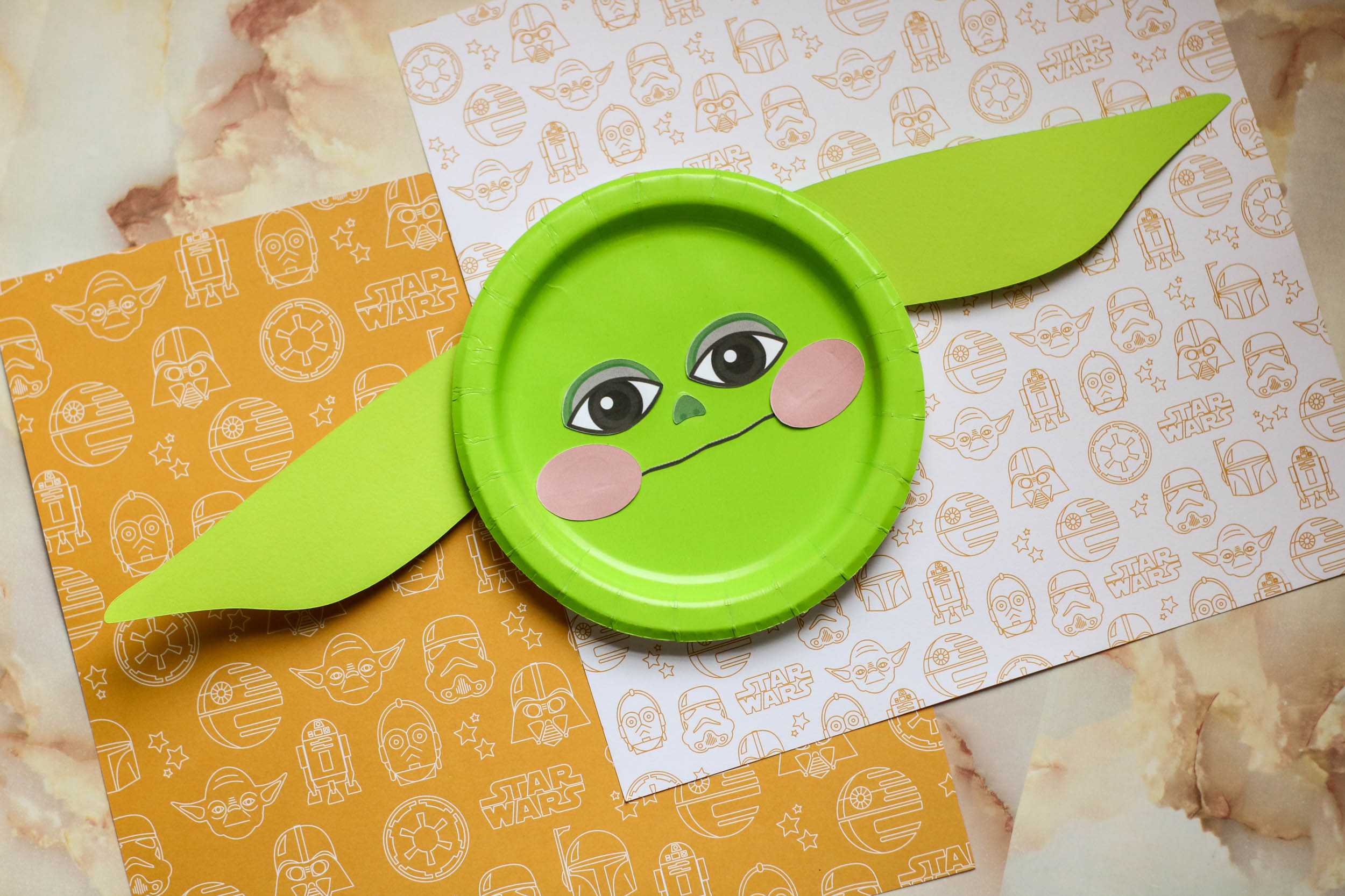Baby Yoda Face Paper Plate Craft