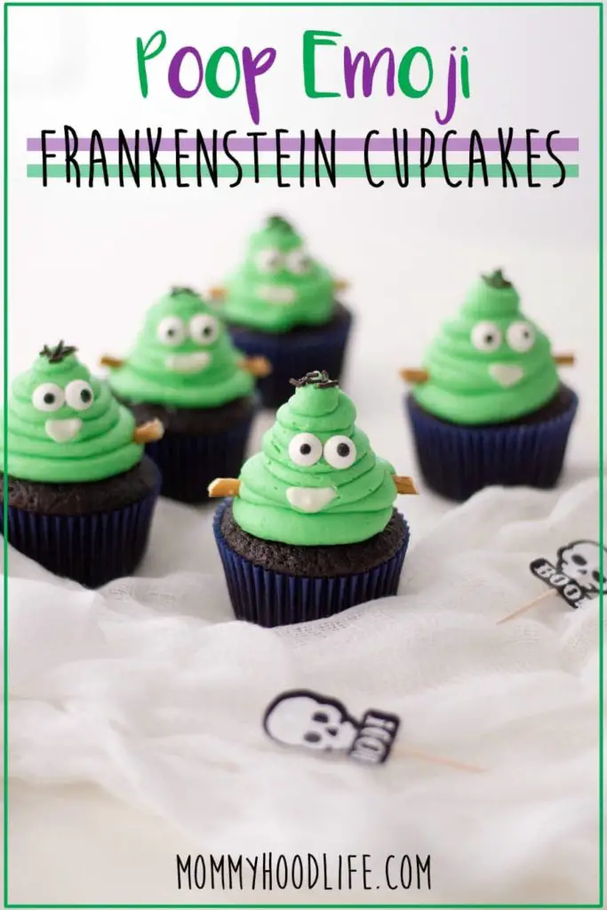 Frankenstein Poop Emoji Cupcakes