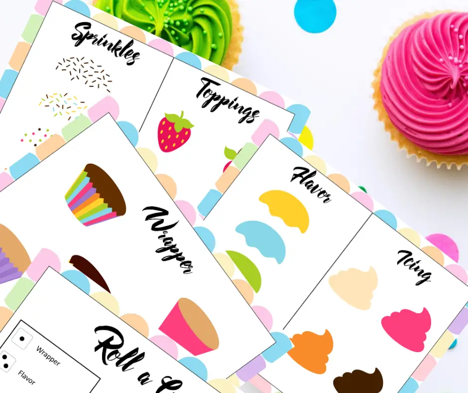 Roll a Cupcake Free Printable Game for Your Next Party