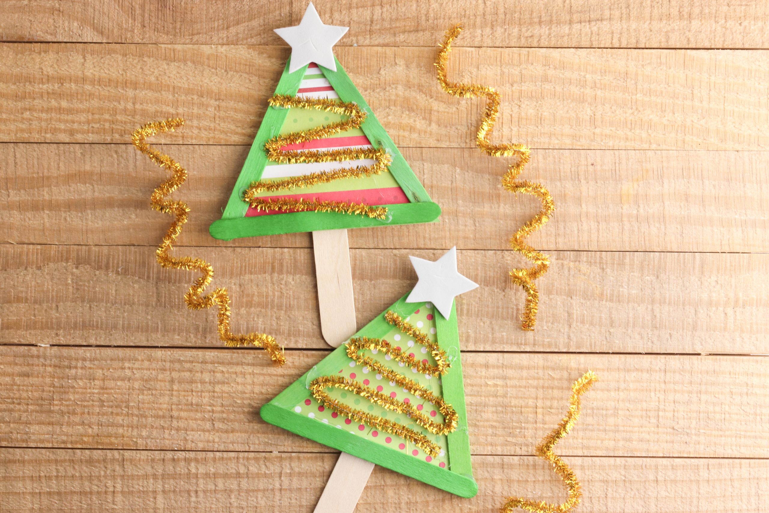 Popsicle Stick Christmas Tree Craft for Kids