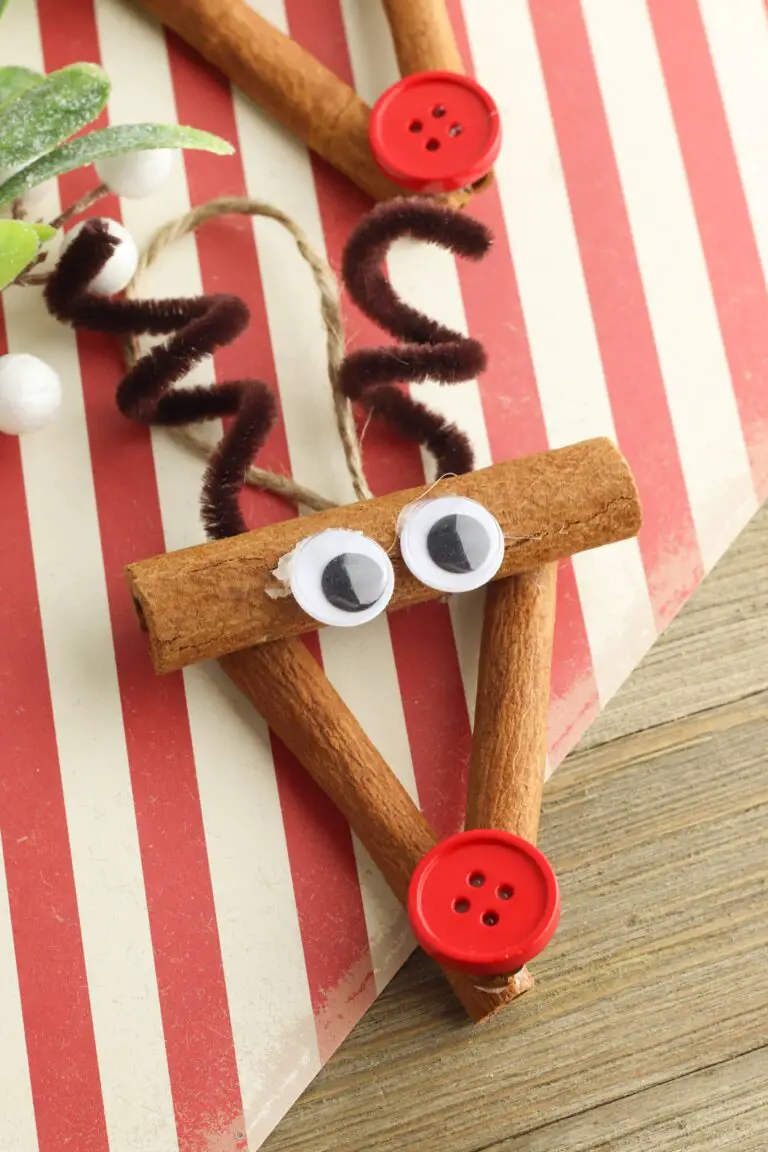 DIY Rudolph Ornament Craft Using Cinnamon Sticks